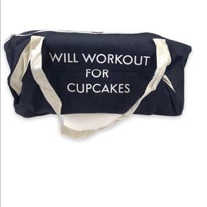 Private Party “Will Workout For Cupcakes” Blue Denim Gym Bag